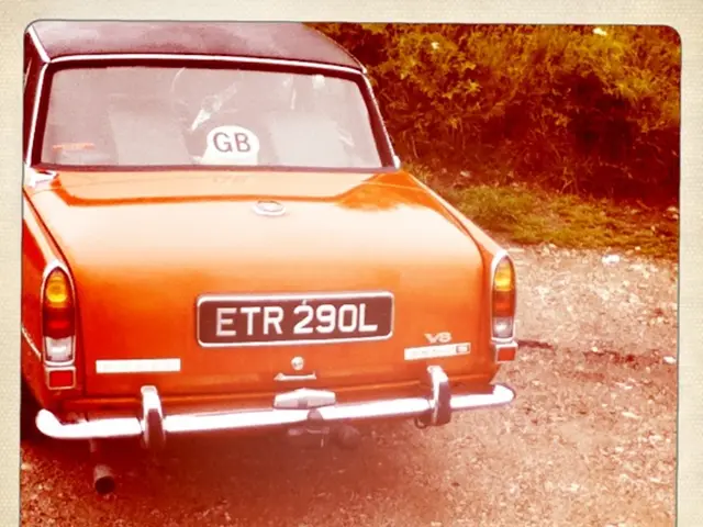 There is a car on the ground. In the background there are trees.