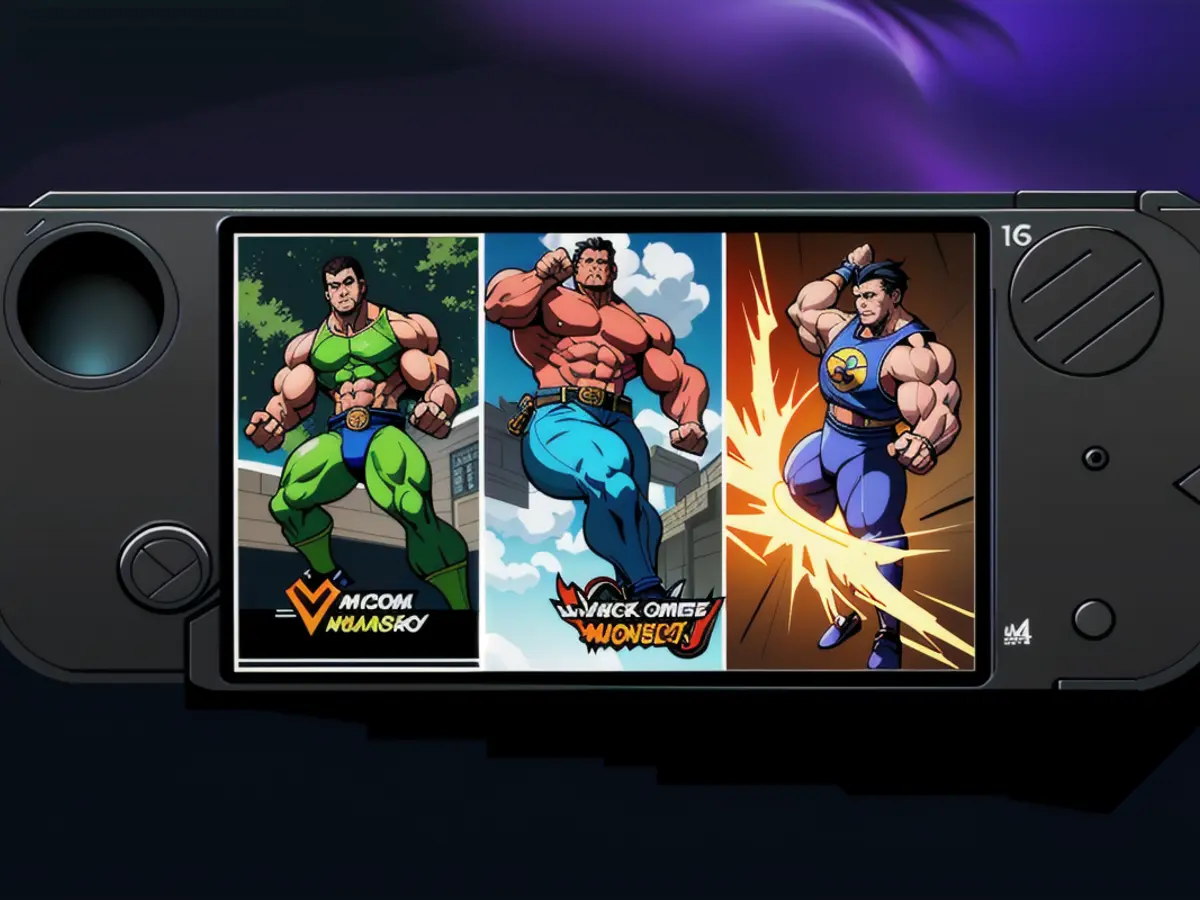 Visible fragments of three vibrant video games superimposed on a Steam Deck display.