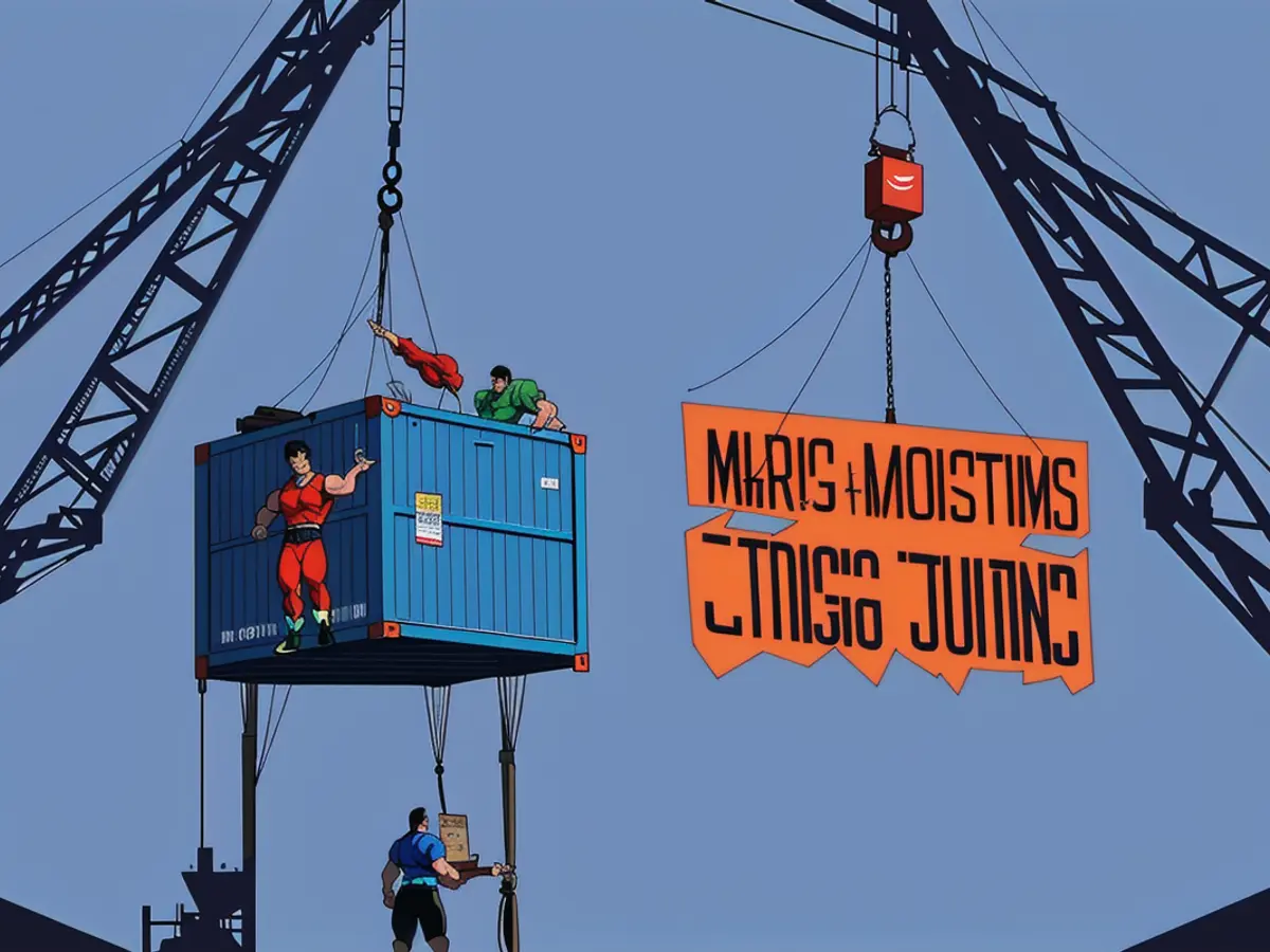 Corporate Executives' Control Center Crane Lifts Containers from China and EU Regions