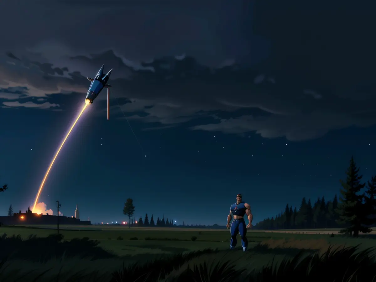 Title: Blasting Off with Blue Origin's New Glenn Rocket from Cape Canaveral Title: Soaring into Space with Blue Origin's New Glenn Rocket from Cape Canaveral