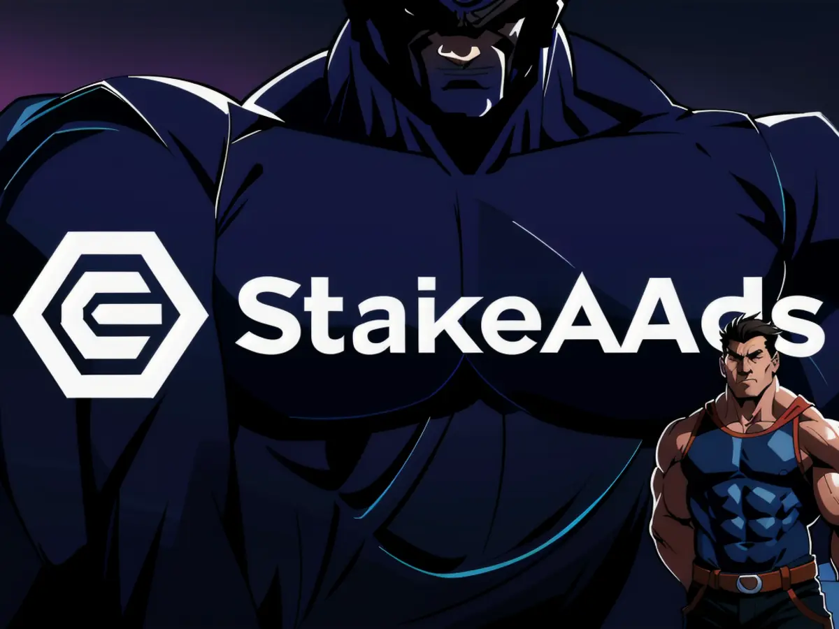 Person holding a sign stating Crypto Advertising Campaigns Set for Enhanced Targeting and Efficiency through Stake4Ads Project